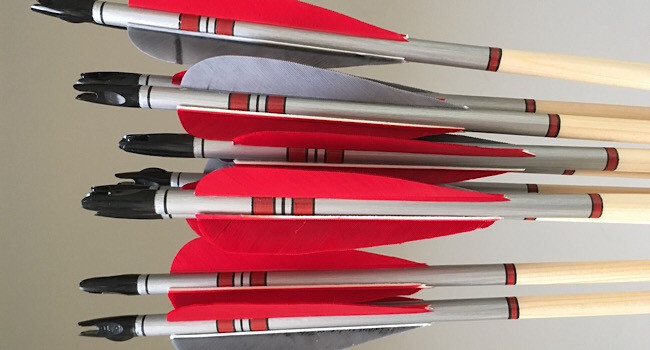 36-39lb crested 3D longbow arrows