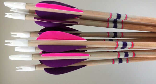 A dozen cheap crested 3D arrows